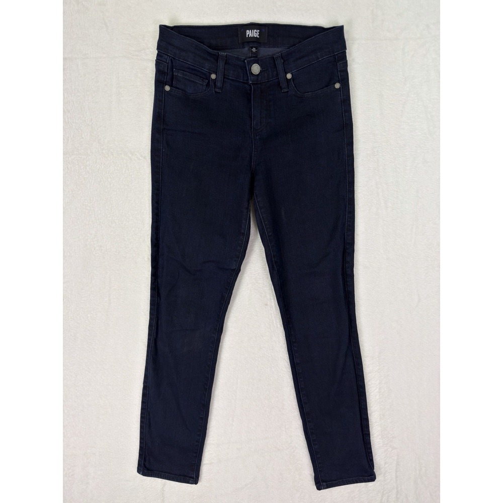 Paige Jeans Womens 26 Blue Verdugo Crop Dark Wash Mid Rise Stretch Preppy